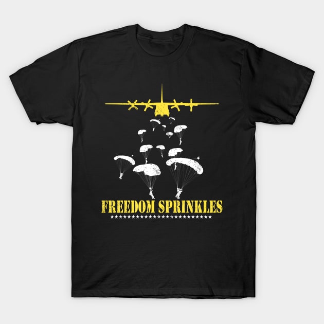 Mens Army Paratrooper Freedom Sprinkles 82nd 101st Airborne T-Shirt by floridadori